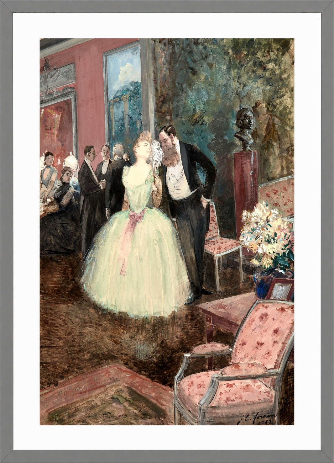 Jean-Louis Forain, Scène de bal (1887) — light grey frame