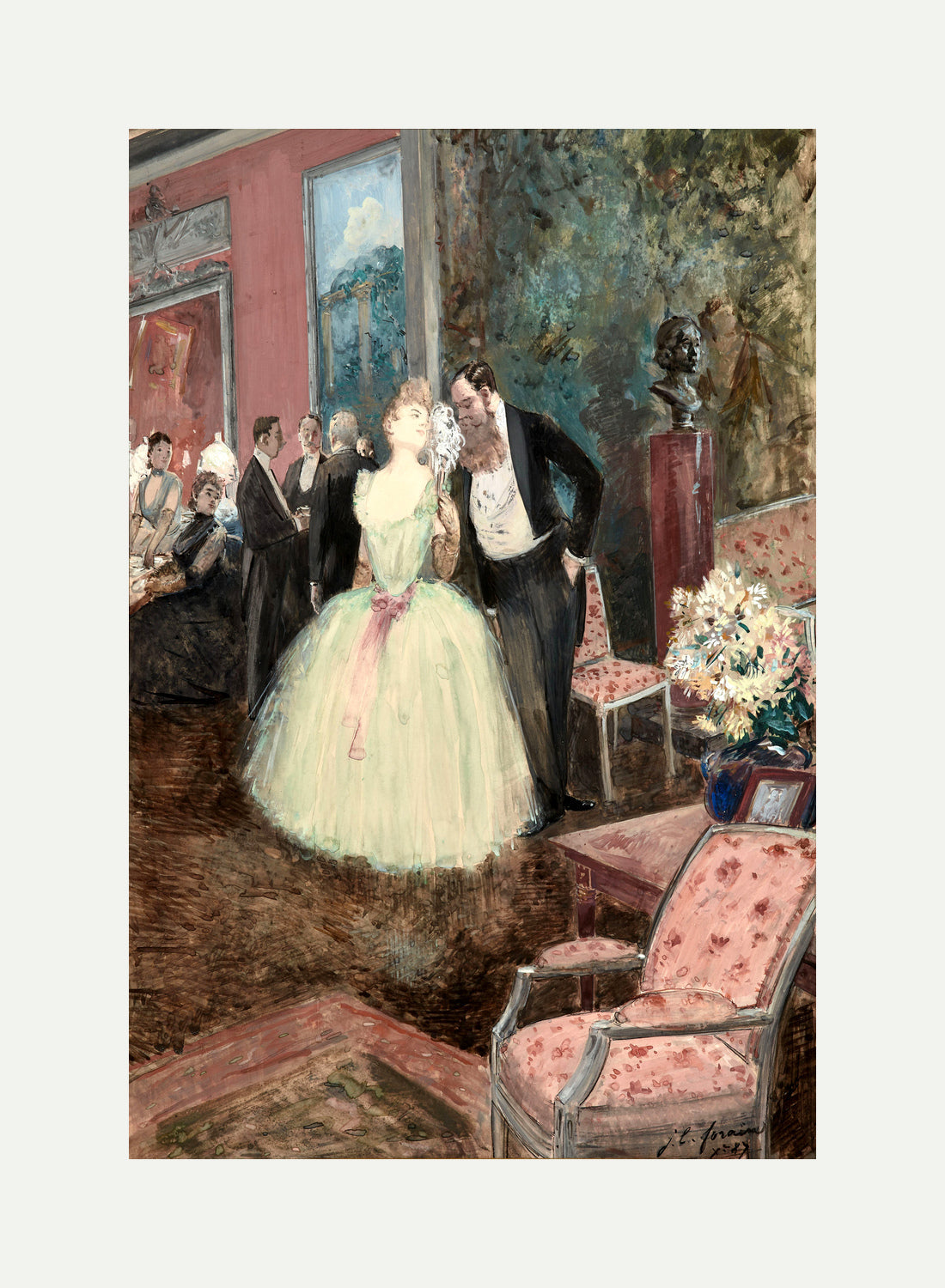 Jean-Louis Forain, Scène de bal (1887) — rolled canvas