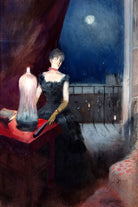Jean-Louis Forain, Standing Woman with a Fan (probably 1880–1890) — unframed