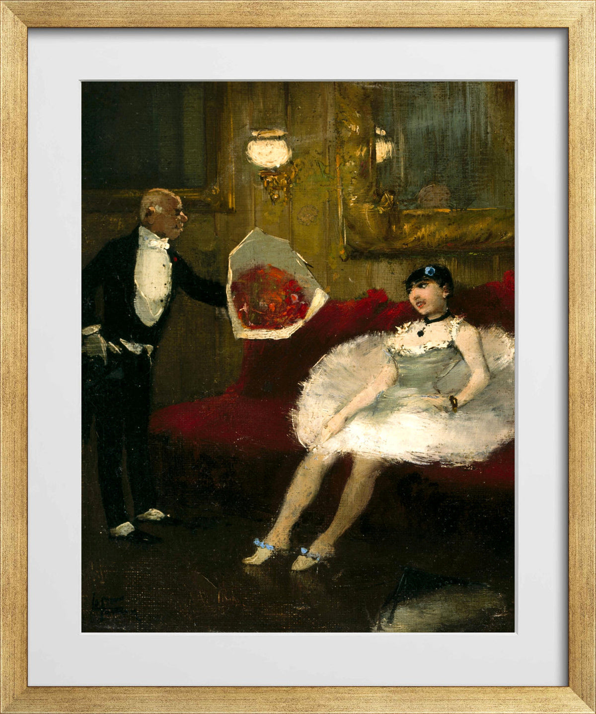 Jean-Louis Forain, The Admirer (1872–1886) — gold frame