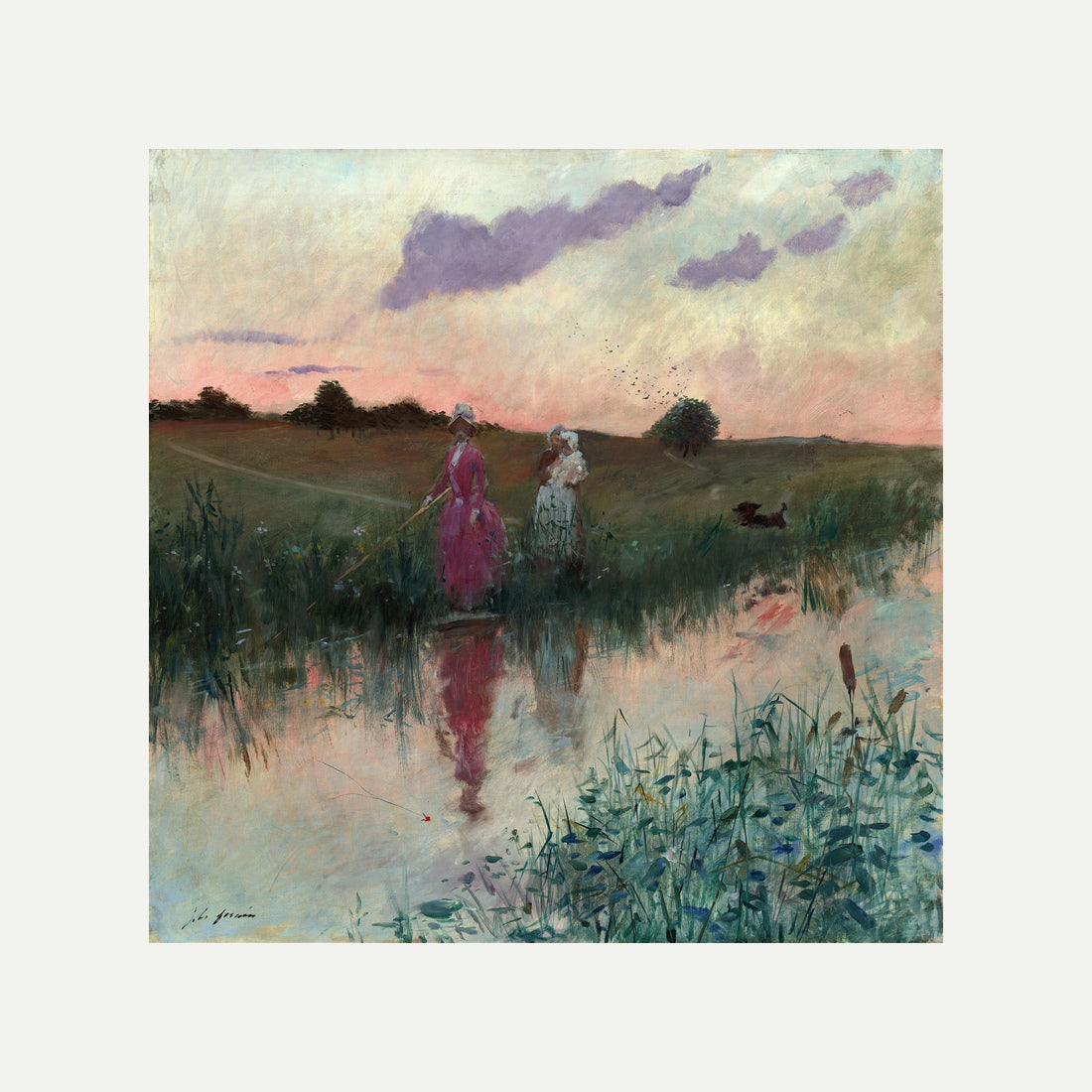 Jean-Louis Forain, The Artist’s Wife Fishing (1896) — rolled canvas