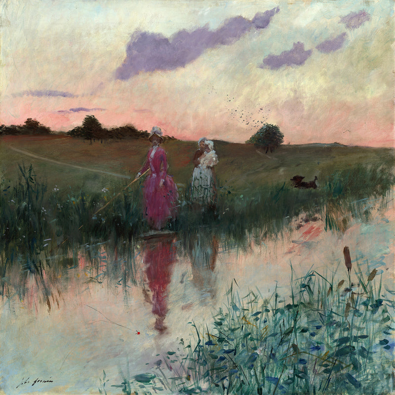 Jean-Louis Forain, The Artist’s Wife Fishing (1896) — unframed