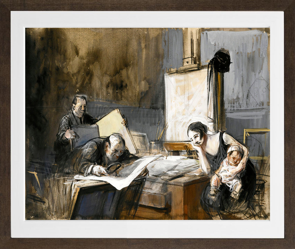 Jean-Louis Forain, The Print Dealer (1926) — brown frame