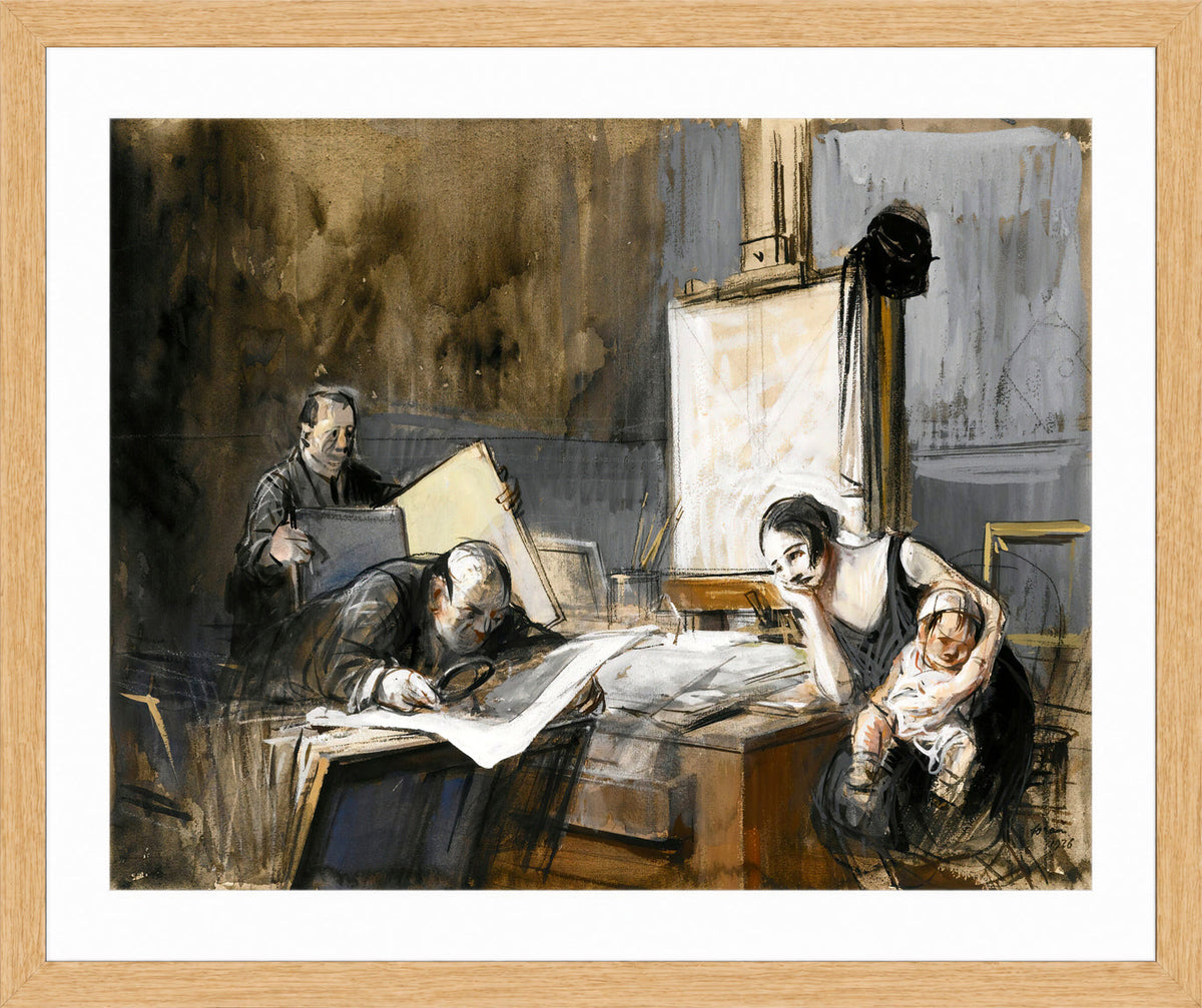 Jean-Louis Forain, The Print Dealer (1926) — oak frame