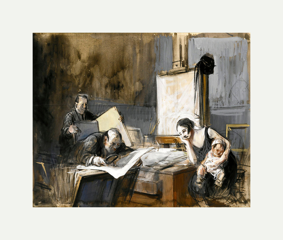 Jean-Louis Forain, The Print Dealer (1926) — rolled canvas