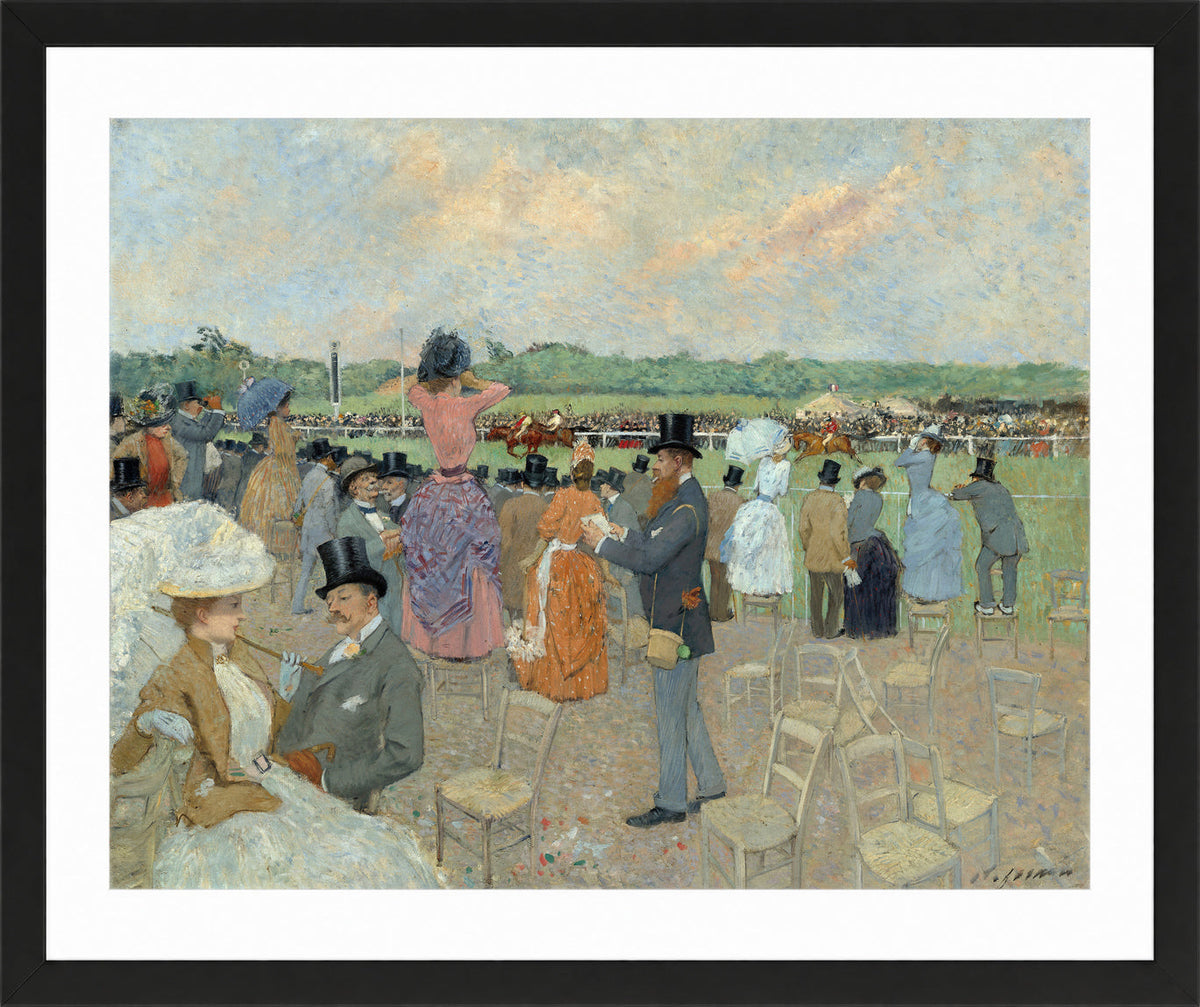 Jean-Louis Forain, The Races at Longchamp (circa 1891) — black frame