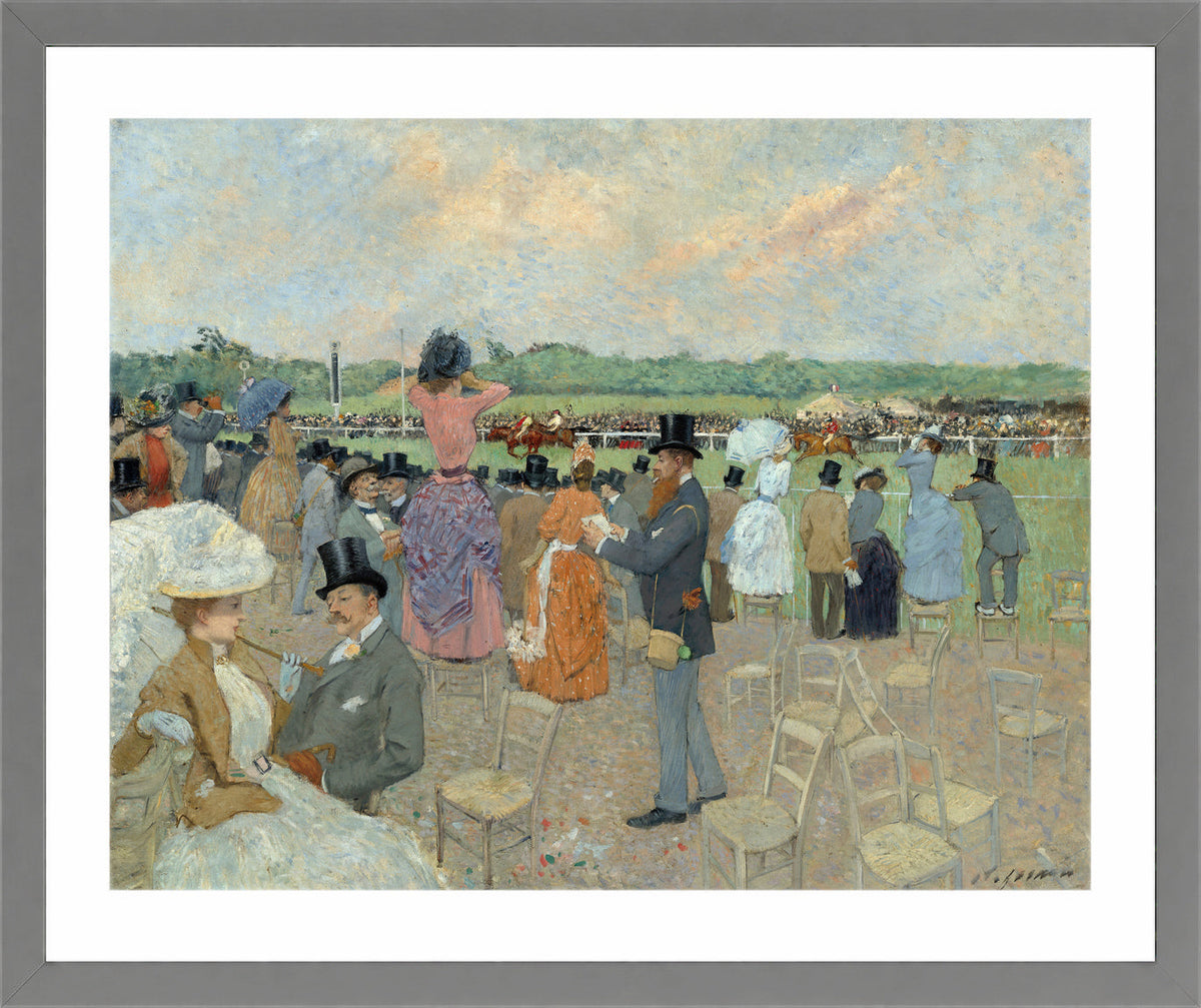 Jean-Louis Forain, The Races at Longchamp (circa 1891) — light grey frame