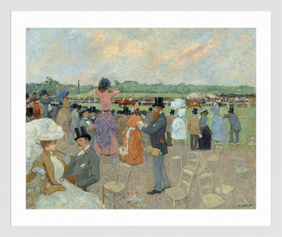 Jean-Louis Forain, The Races at Longchamp (circa 1891) — white frame