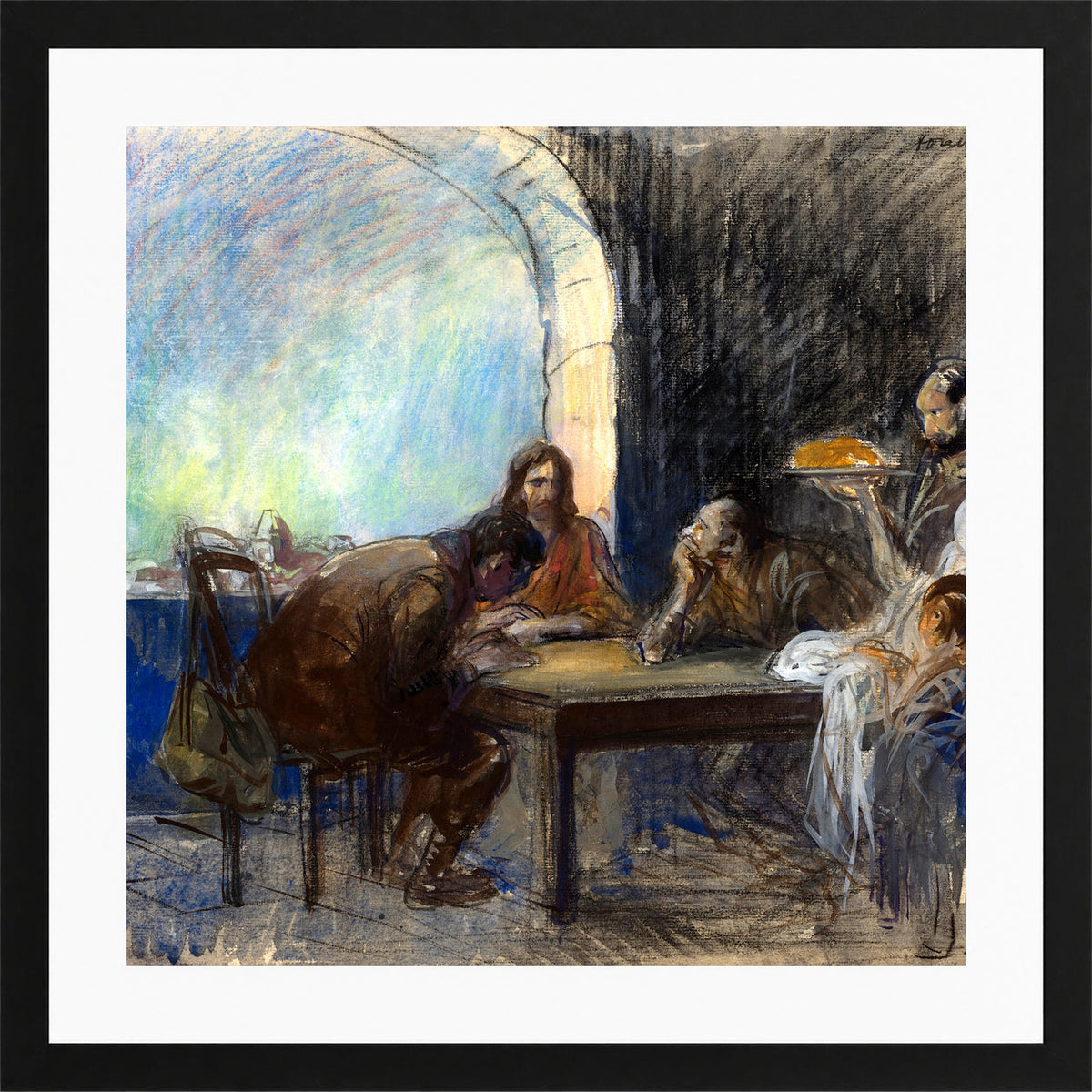 Jean-Louis Forain, The Supper at Emmaus (possibly circa 1912–1913) — black frame