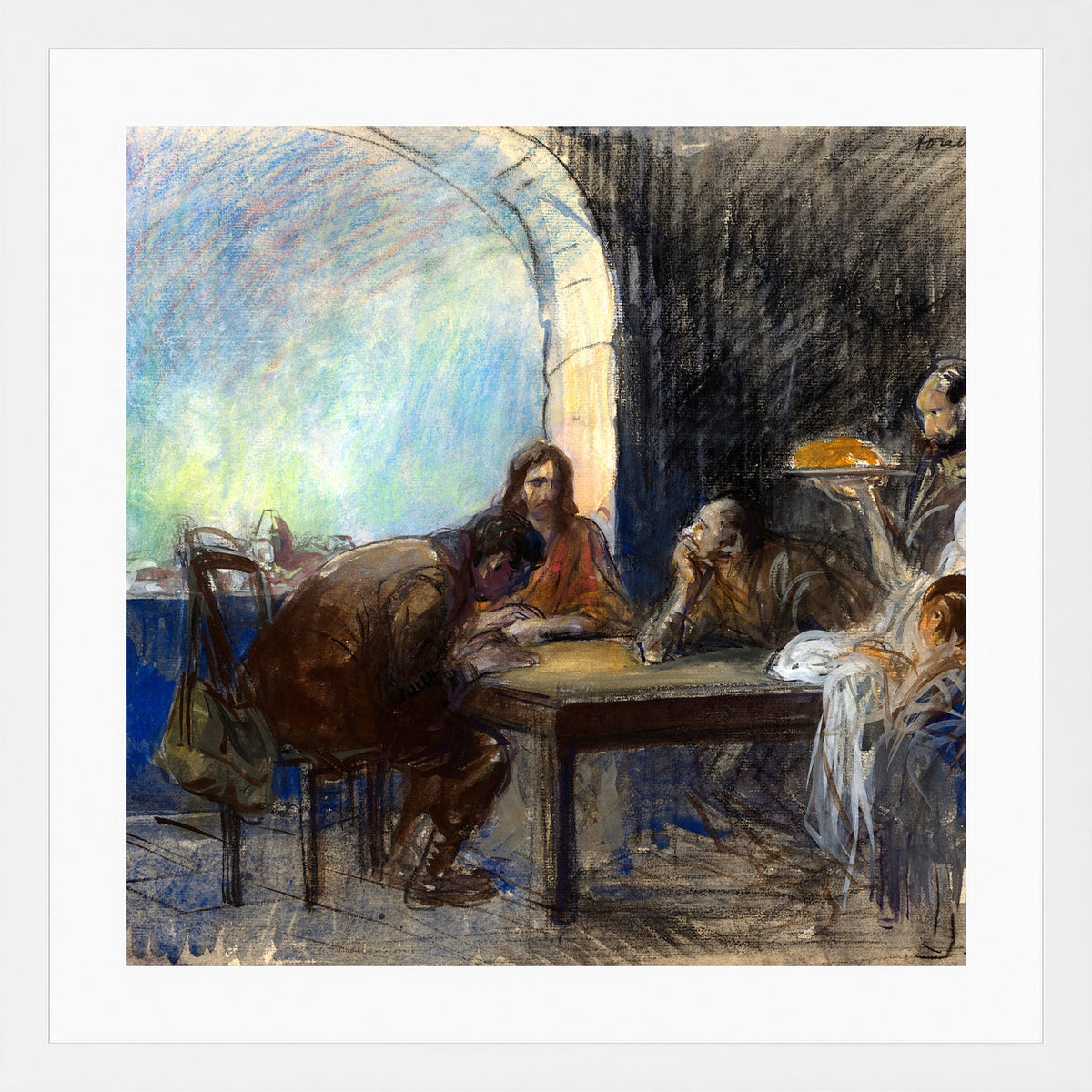 Jean-Louis Forain, The Supper at Emmaus (possibly circa 1912–1913) — white frame