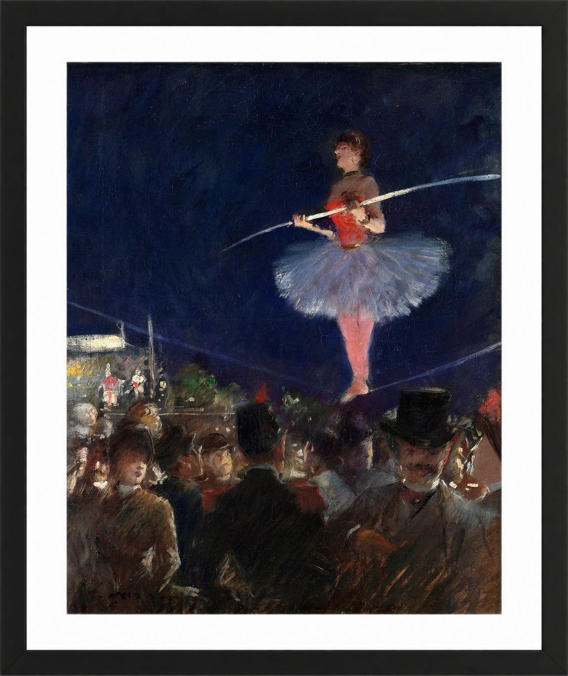 Jean-Louis Forain, Tight-Rope Walker (circa 1880) — black frame