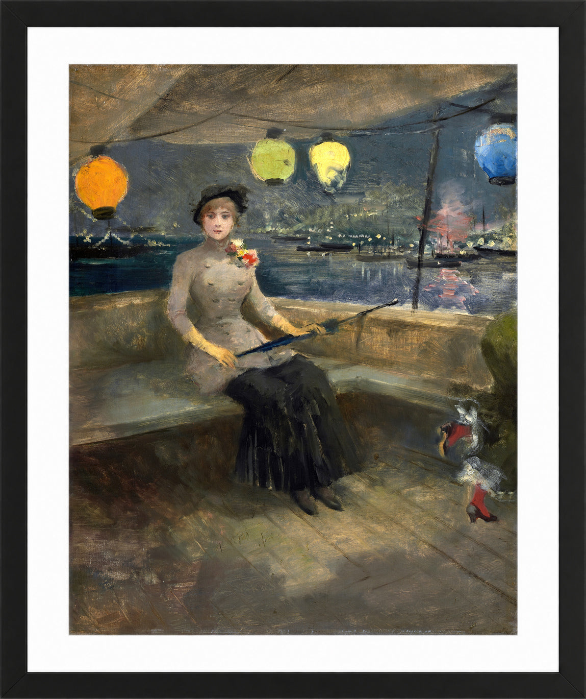 Jean-Louis Forain, Woman on a Yacht — black frame