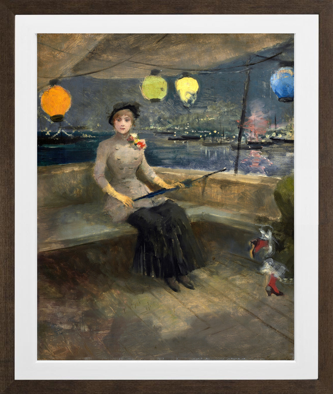 Jean-Louis Forain, Woman on a Yacht — brown frame
