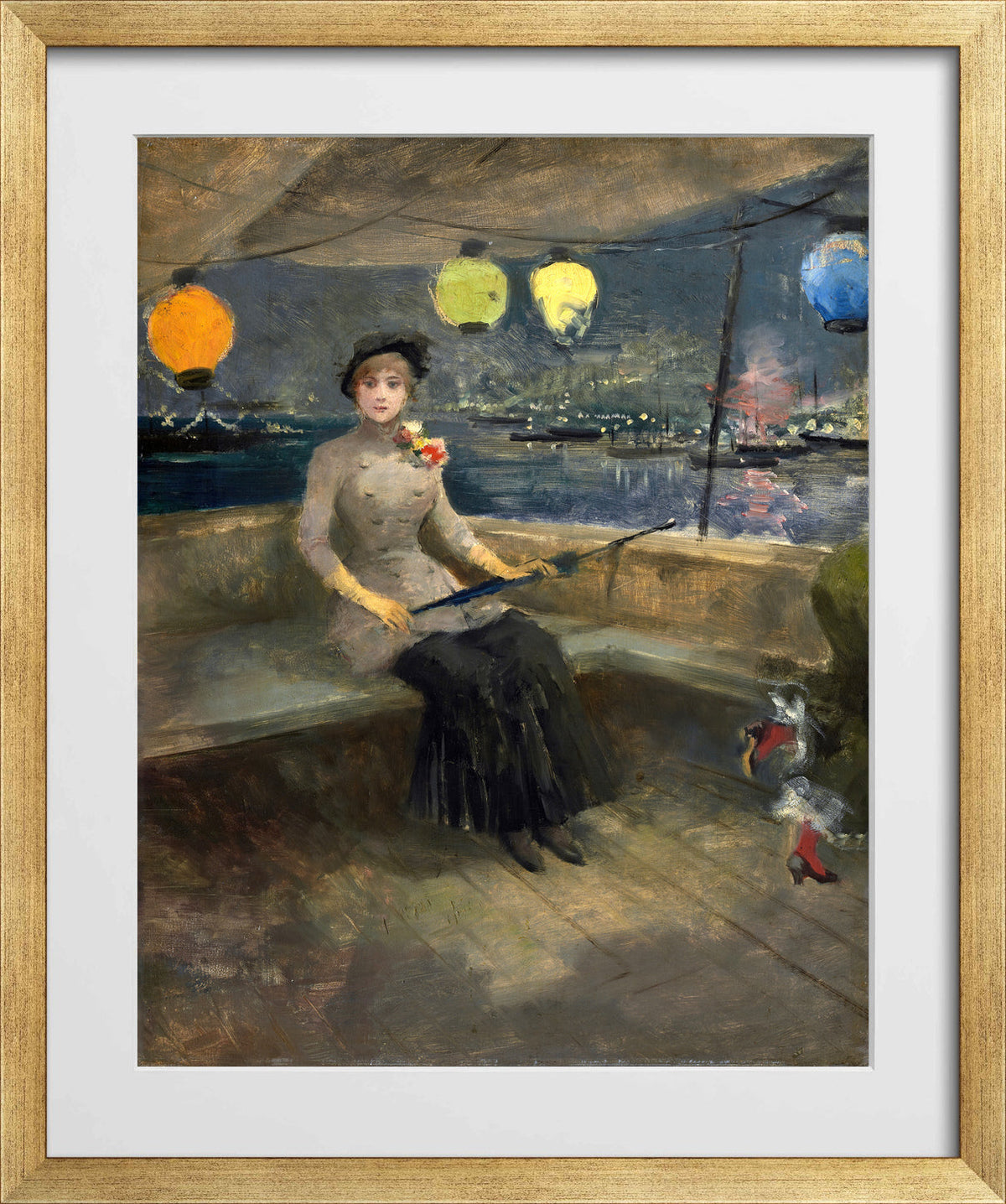 Jean-Louis Forain, Woman on a Yacht — gold frame