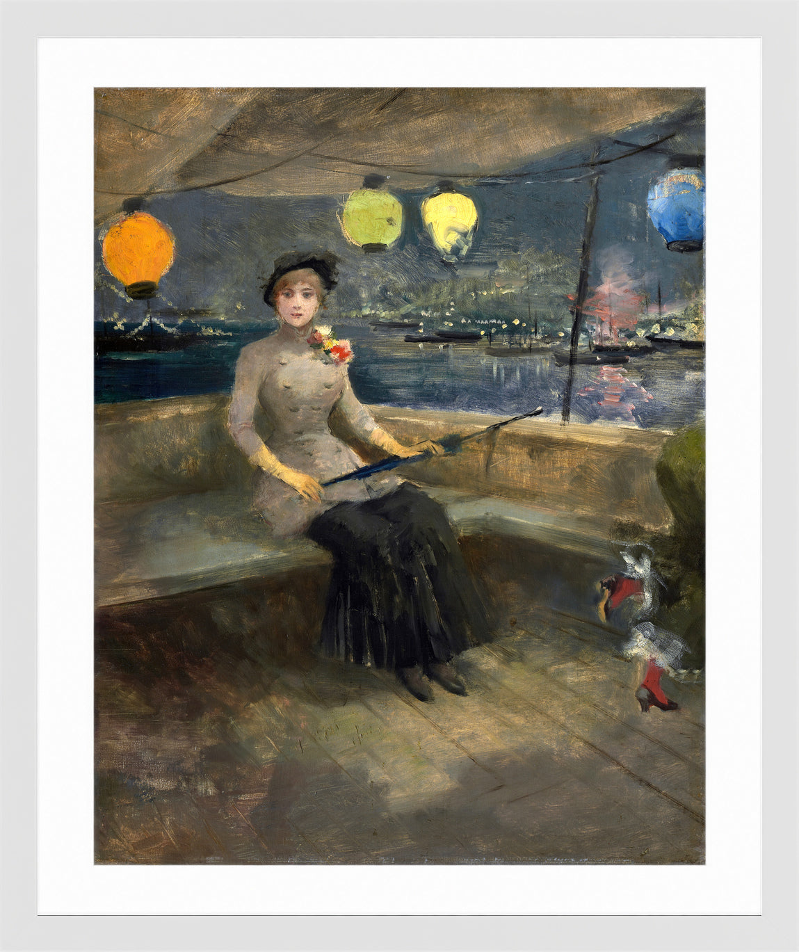Jean-Louis Forain, Woman on a Yacht — white frame