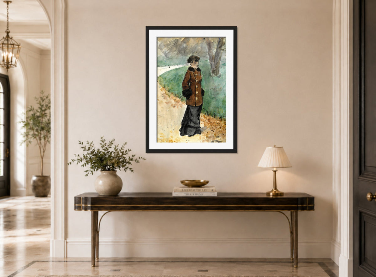 Jean-Louis Forain, Woman Walking (late 19th–early 20th century) — hallway