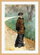 Jean-Louis Forain, Woman Walking (late 19th–early 20th century) — oak frame
