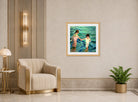 Joaquin Sorolla Print, 001 Niñas_en_el_mar_ Max Size displayed in an Art Deco interior