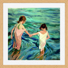 Joaquin Sorolla Print, 001 Niñas_en_el_mar_ Max Size in an oak frame