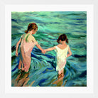 Joaquin Sorolla Print, 001 Niñas_en_el_mar_ Max Size in a white frame
