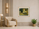 John Constable Print, A Boy With A Toy Cart displayed in an Art Deco interior