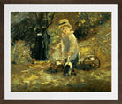 John Constable Print, A Boy With A Toy Cart in a brown frame