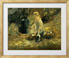 John Constable Print, A Boy With A Toy Cart in a gold frame
