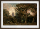 John Constable Print, A Church in the Trees in a brown frame