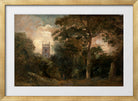 John Constable Print, A Church in the Trees in a gold frame