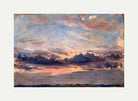 John Constable Print, A Cloud Study, Sunset (ca with an off-white border for rolled canvas