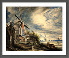 John Constable Print, A Mill Near Colchester (1833) in a dark grey frame