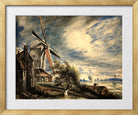 John Constable Print, A Mill Near Colchester (1833) in a gold frame