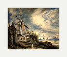 John Constable Print, A Mill Near Colchester (1833) with an off-white border for rolled canvas
