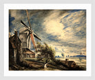 John Constable Print, A Mill Near Colchester (1833) in a white frame