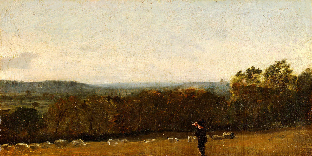 John Constable Print, A Shepherd in a Landscape looking across Dedham Vale towards Langham (ca as an unframed print