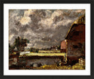 John Constable Print, A View on the Banks of the River Stour in a black frame