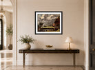 John Constable Print, A View on the Banks of the River Stour displayed above a console table