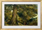 John Constable Print, A Young Girl In A Woodland Landscape in a gold frame