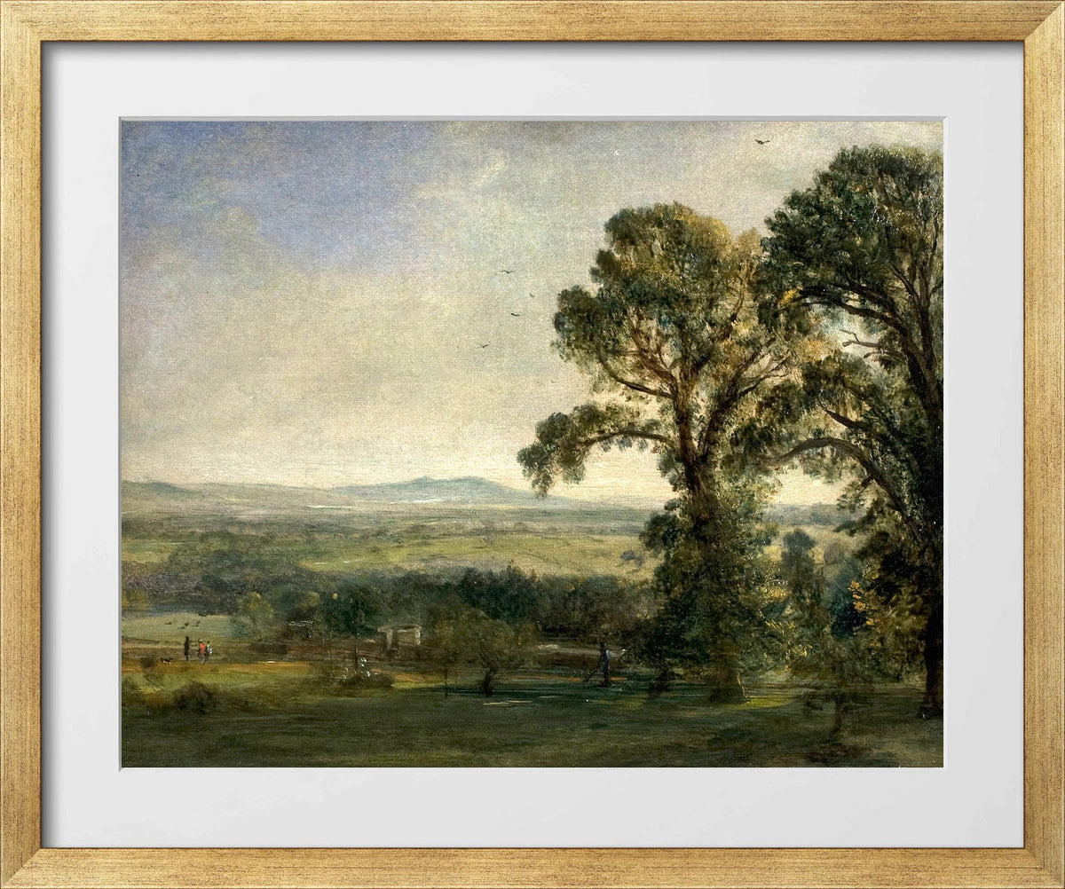 John Constable Print, Bardon Hill, Coleorton Hall (ca in a gold frame