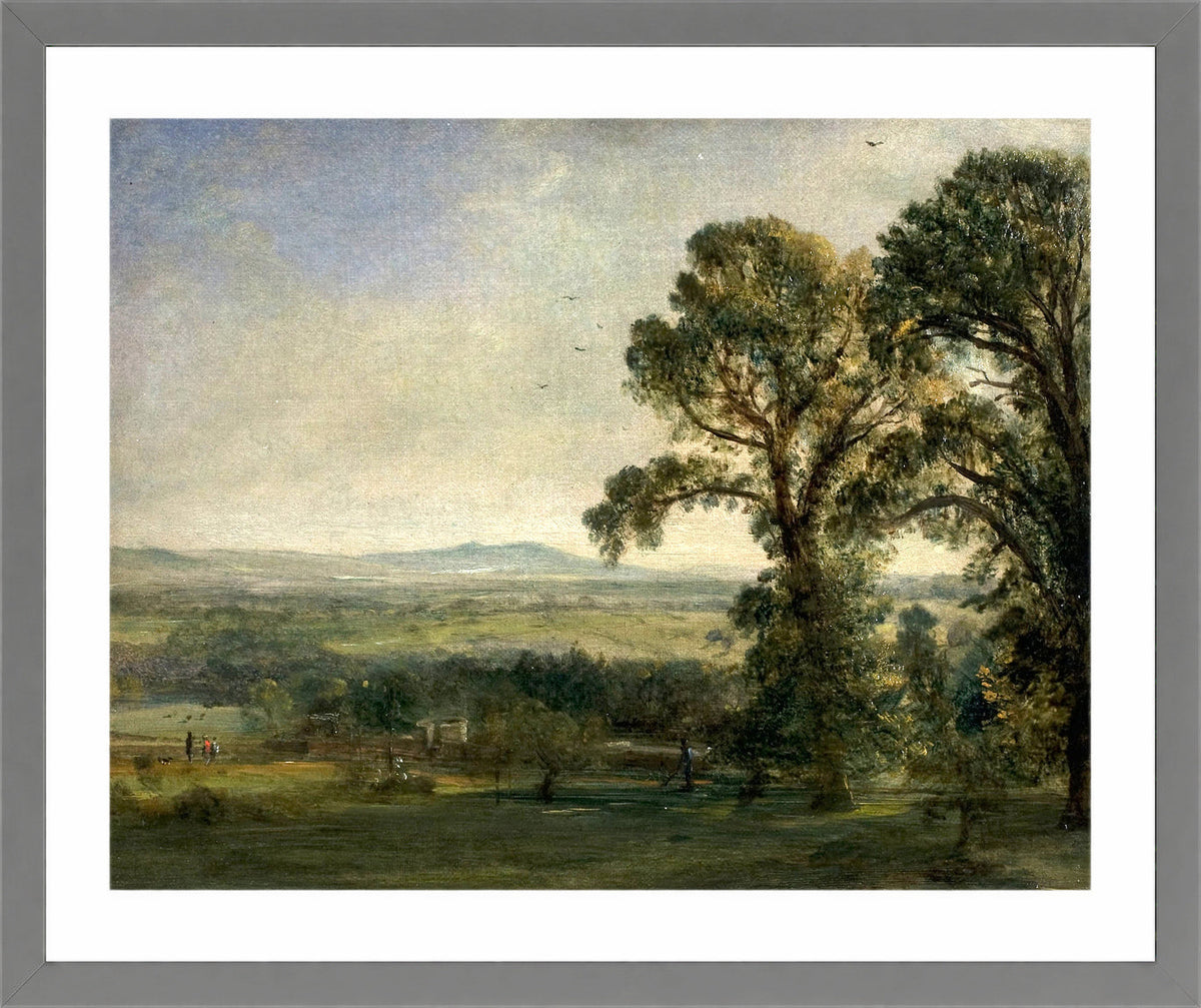 John Constable Print, Bardon Hill, Coleorton Hall (ca in a light grey frame