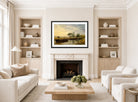 John Constable Print, Barge below Flatford Lock (ca displayed in a Scandinavian living room
