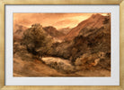 John Constable Print, Borrowdale- Evening after a Fine Day, 1 October 1806 in a gold frame