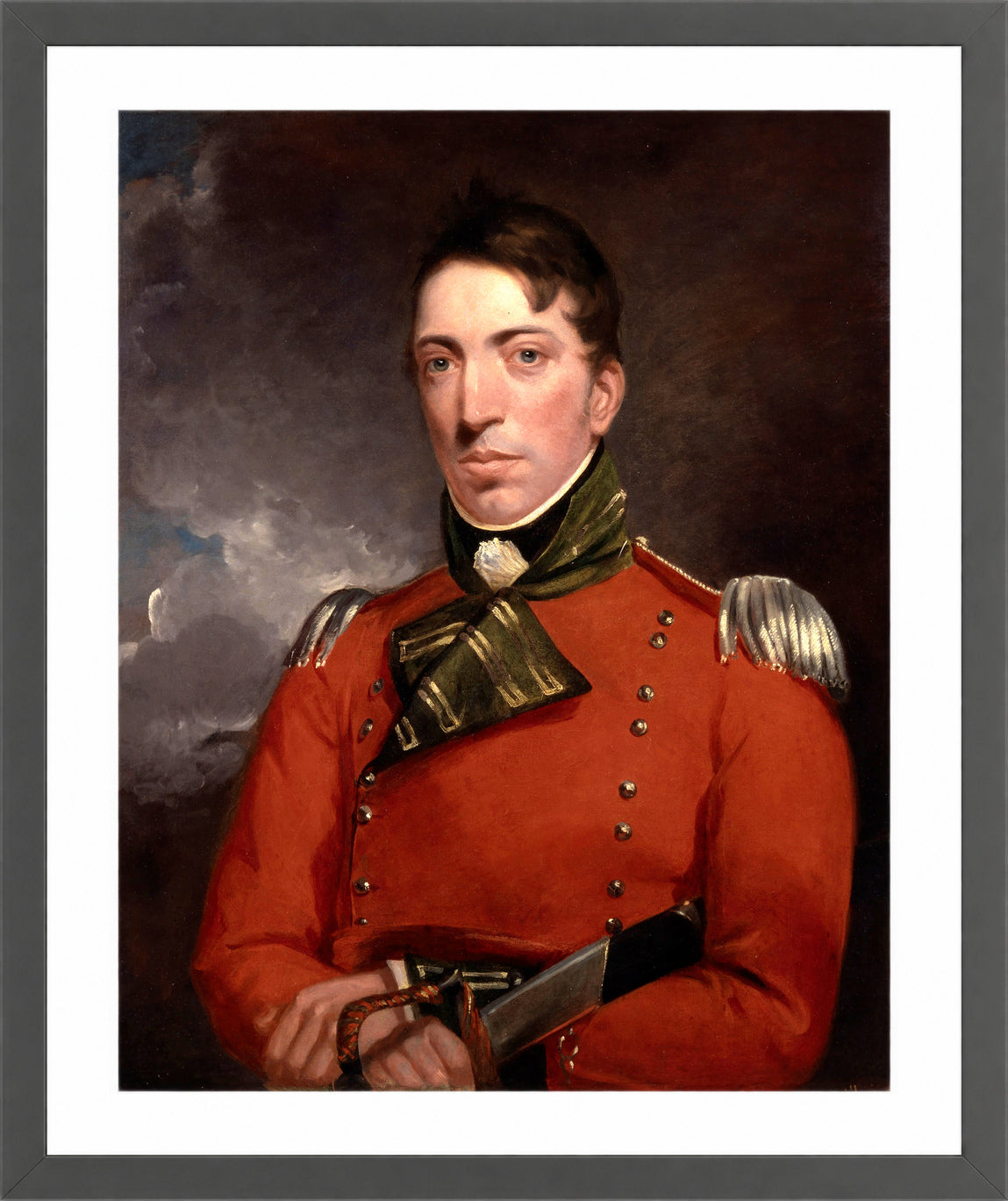John Constable Print, Captain Richard Gubbins (1804-1805) in a dark grey frame
