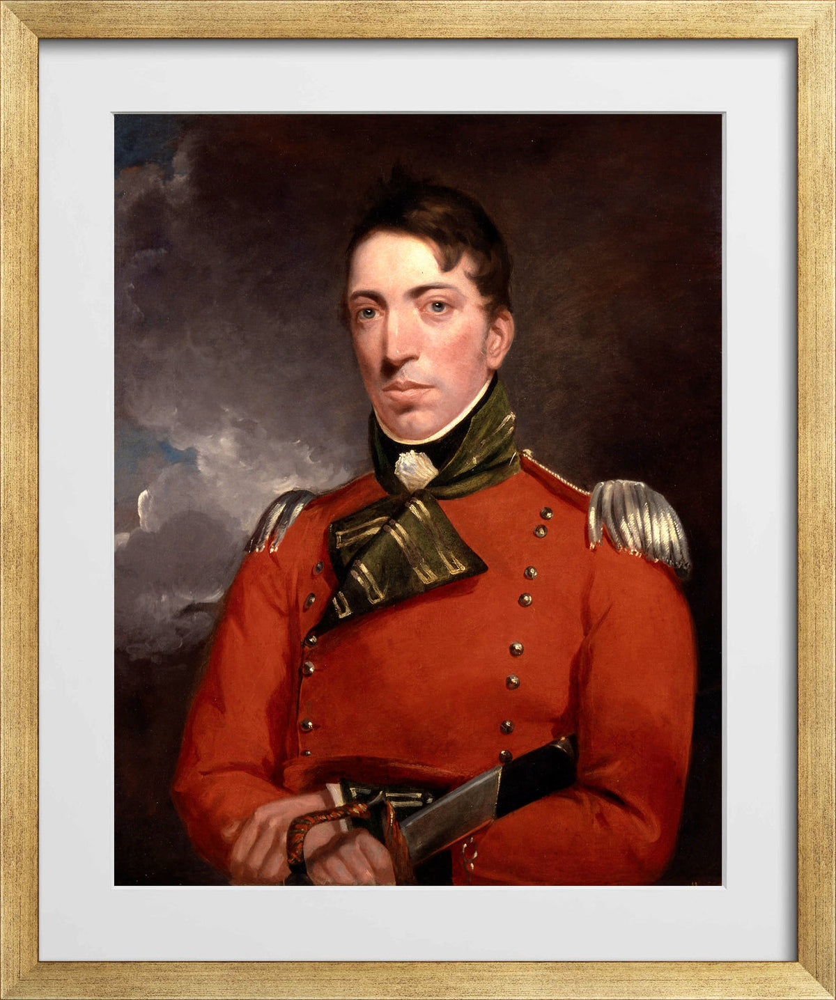 John Constable Print, Captain Richard Gubbins (1804-1805) in a gold frame