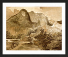 John Constable Print, Castle Crag, Borrowdale (1806) in a black frame