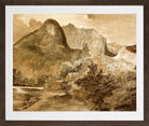 John Constable Print, Castle Crag, Borrowdale (1806) in a brown frame