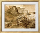 John Constable Print, Castle Crag, Borrowdale (1806) in a gold frame
