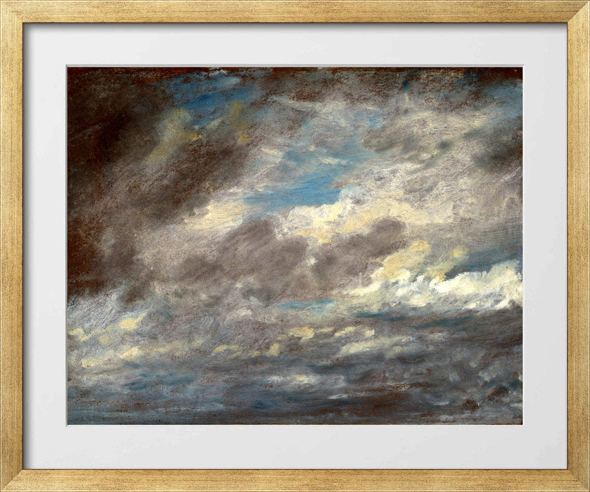 John Constable Print, Cloud Study (ca in a gold frame