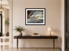 John Constable Print, Cloud Study (ca displayed above a console table