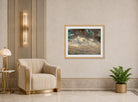 John Constable Print, Cloud Study (ca displayed in an Art Deco interior